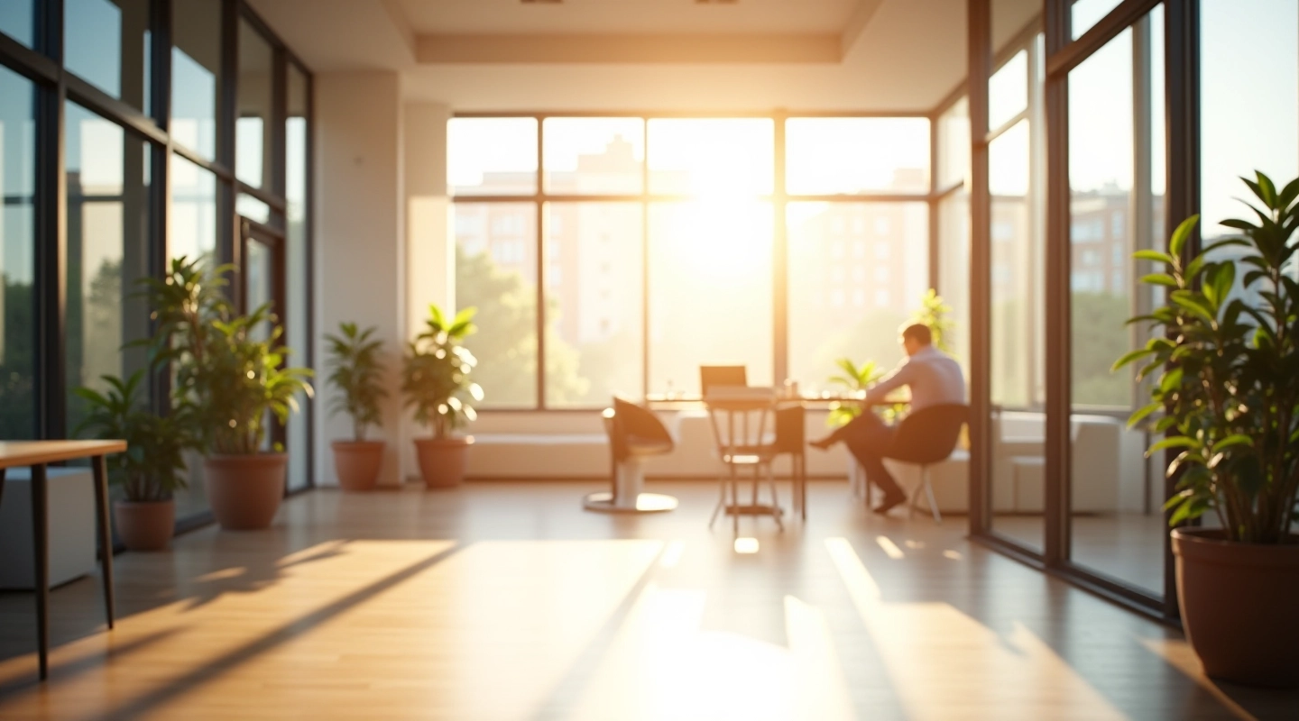 Modern training facility with morning light and professional setting